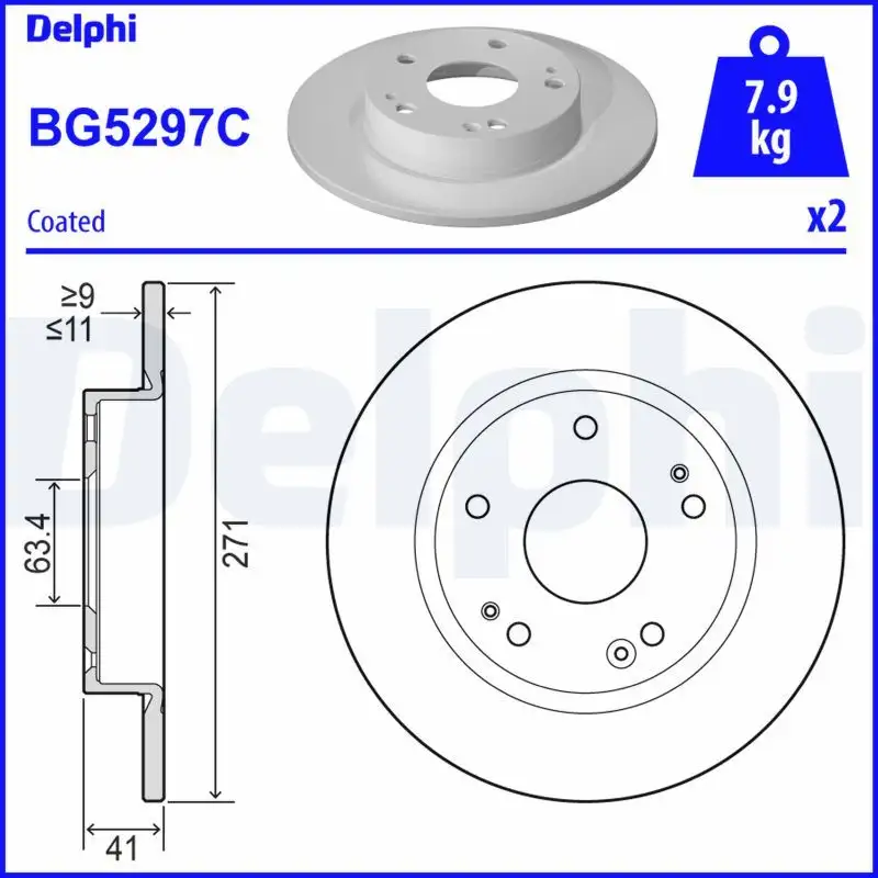 DELPHI BG5297C Arka Fren Diski JX612A315AEA