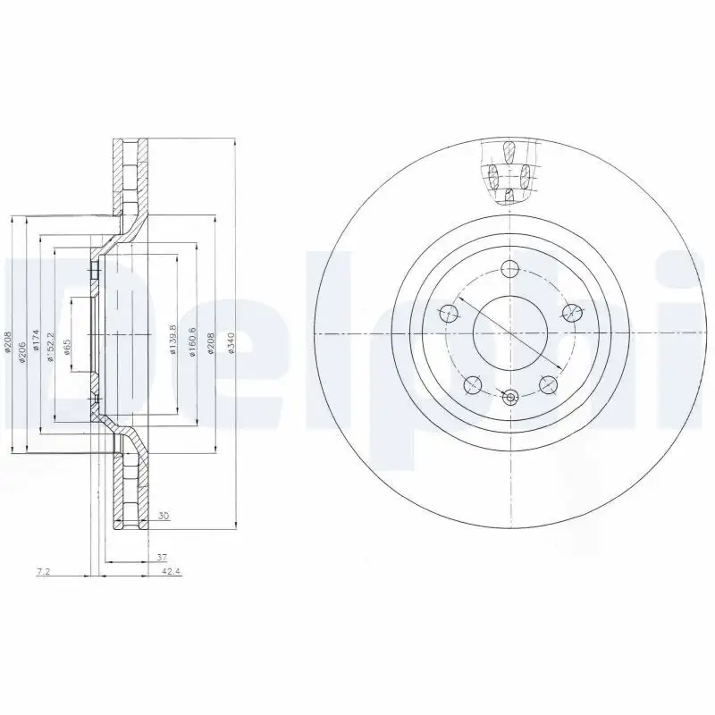 DELPHI BG9054 Ön Fren Diski 8J0615301G