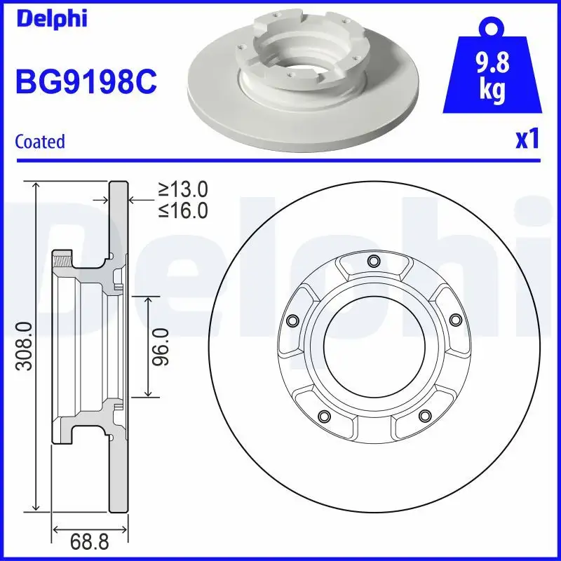 DELPHI BG9198C Arka Fren Diski
