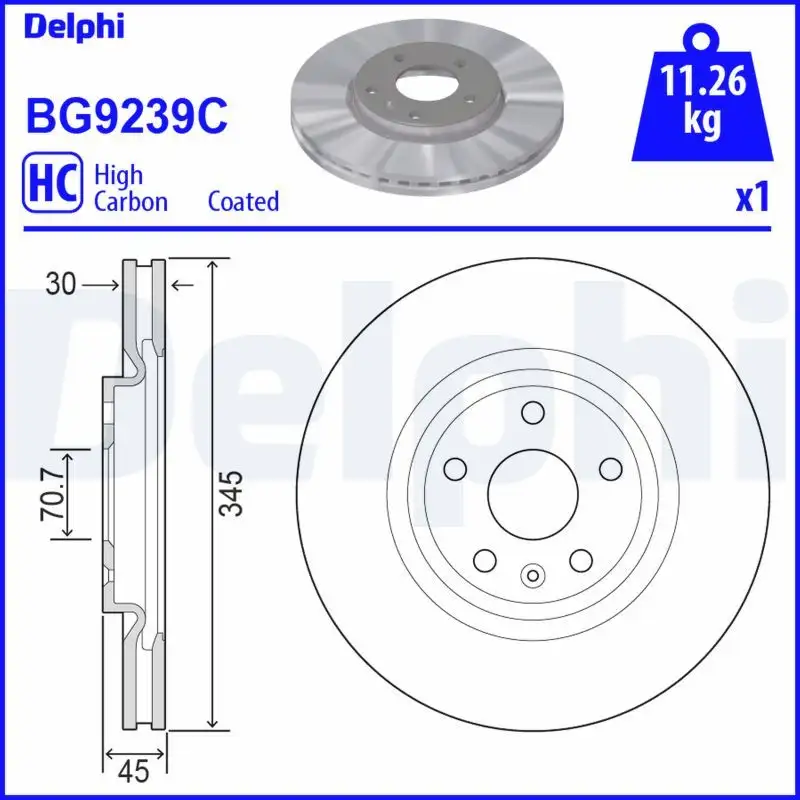 DELPHI BG9239C Ön Fren Diski 13598063