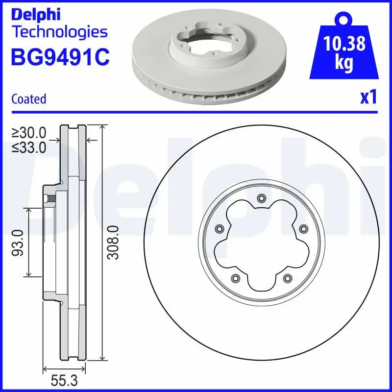 DELPHI BG9491C Ön Fren Diski