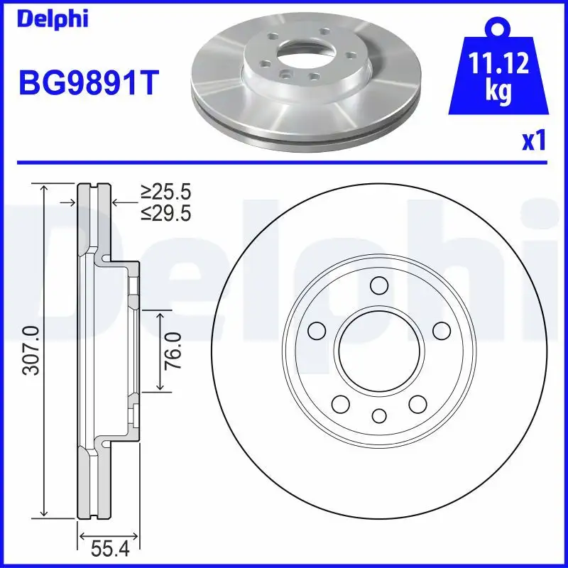 DELPHI BG9891T Ön Fren Diski 7H0615301D