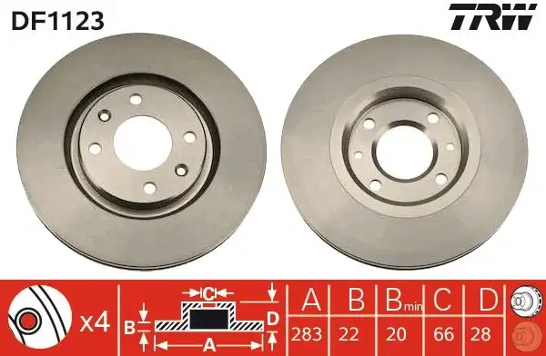 TRW DF1123 Ön Fren Diski