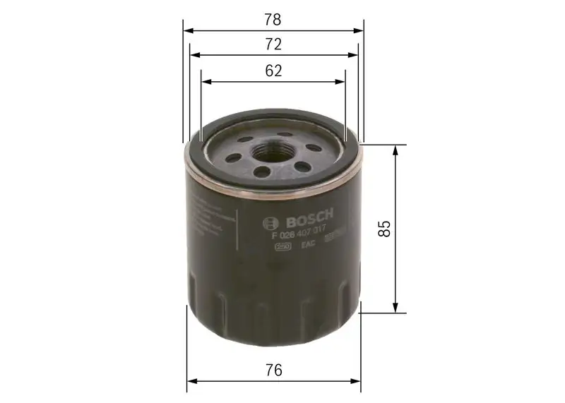 BOSCH F026407017 Yağ Filtresi