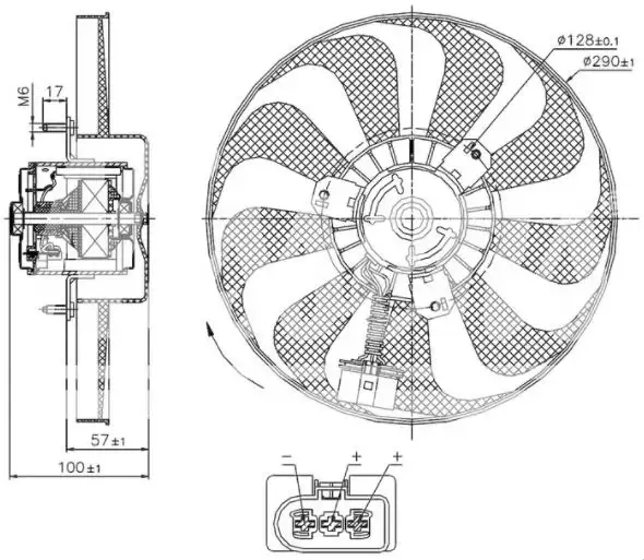 ORIS FVW25300F Fan Motoru 1J0959455
