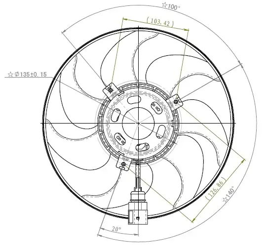 ORIS FVW601000 Fan Motoru 1K0959455DH