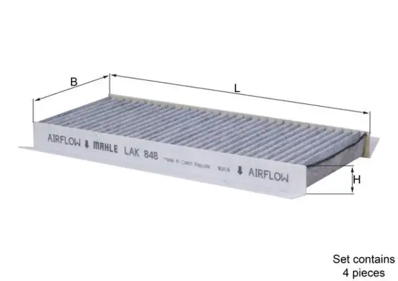 MAHLE LAK848S Polen Filtresi (Karbonlu) 64319159606