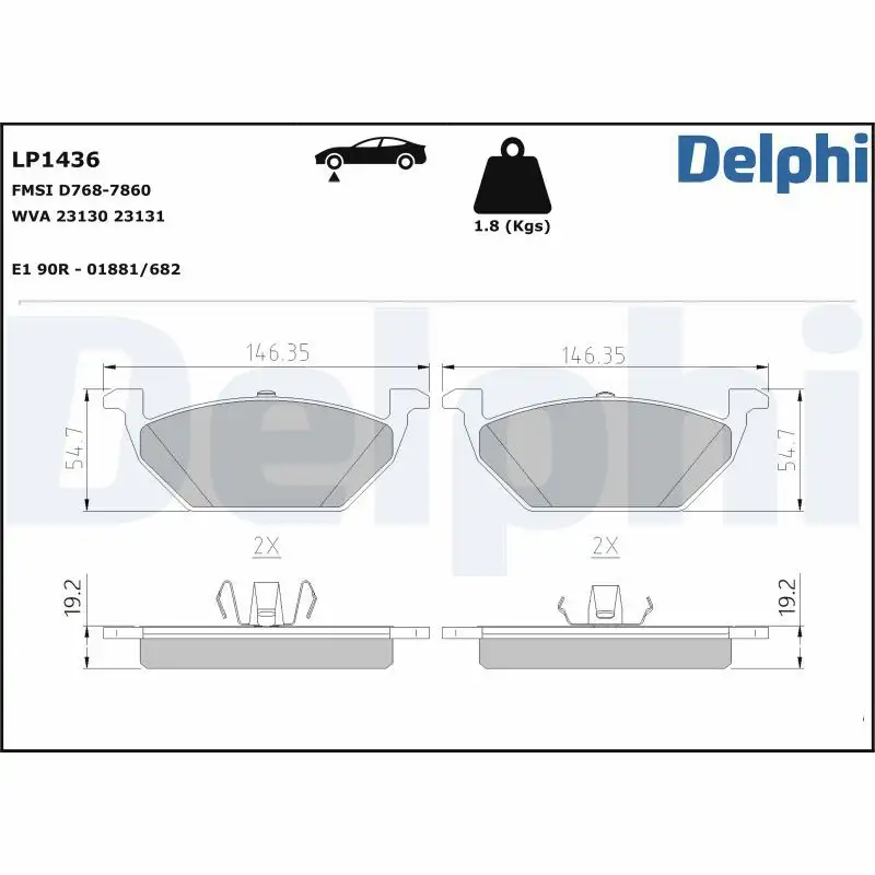 DELPHI LP1436 Ön Fren Balatası