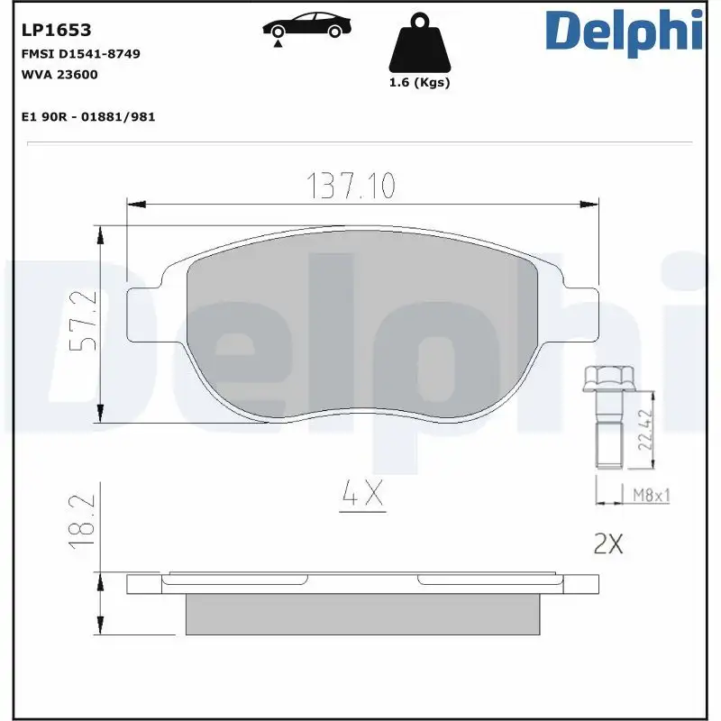 DELPHI LP1653 Ön Fren Balatası