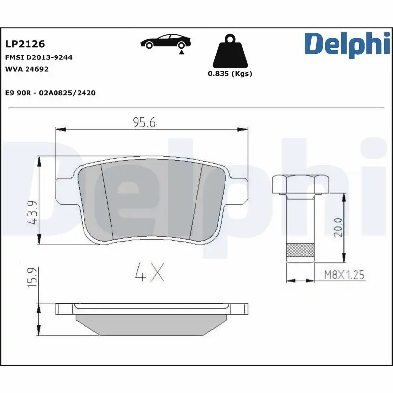 DELPHI LP2126 Arka Fren Balatası