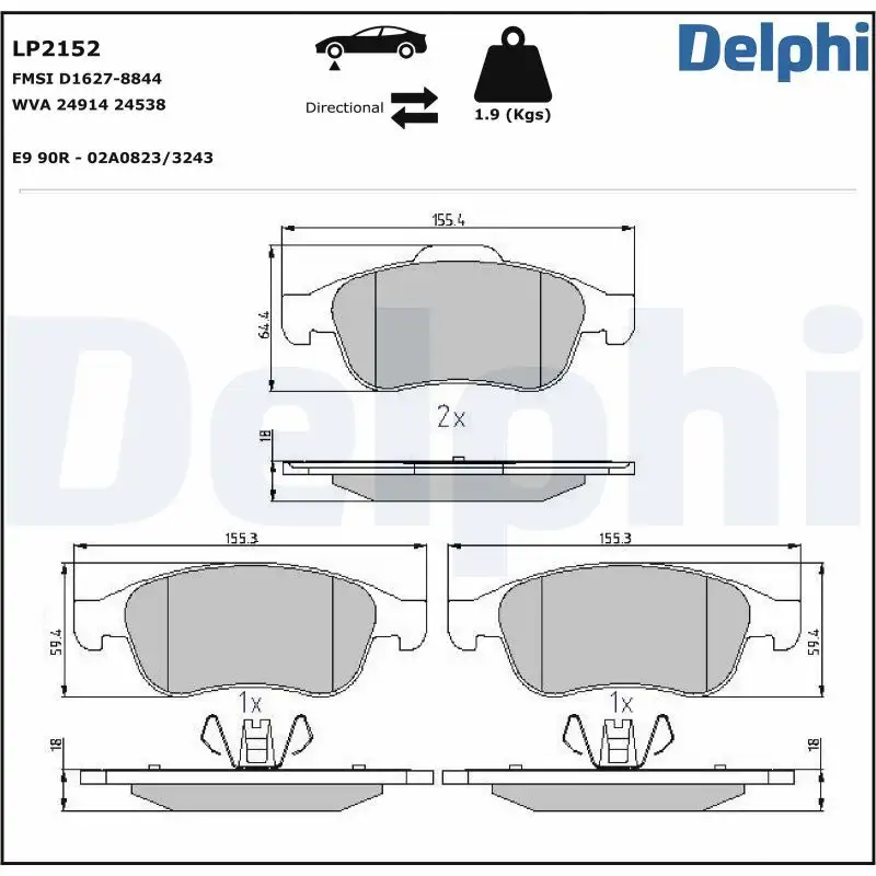 DELPHI LP2152 Ön Fren Balatası