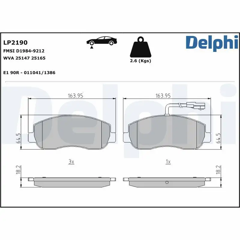 DELPHI LP2190 Ön Fren Balatası