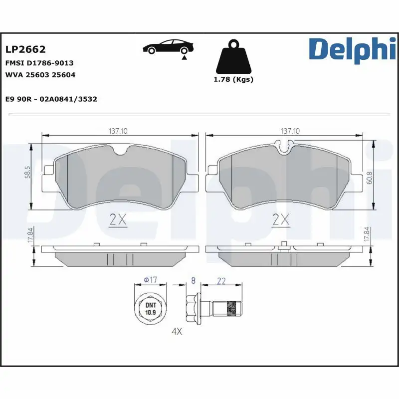 DELPHI LP2662 Arka Fren Balatası