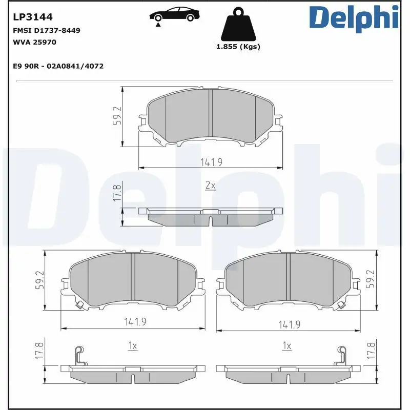DELPHI LP3144 Ön Fren Balatası