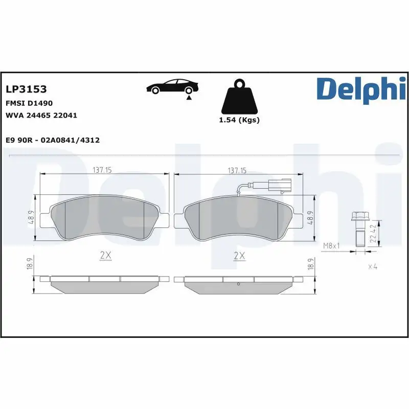 DELPHI LP3153 Arka Fren Balatası