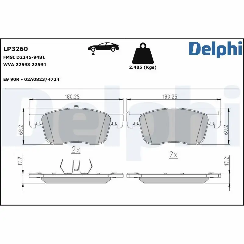 DELPHI LP3260 Ön Fren Balatası