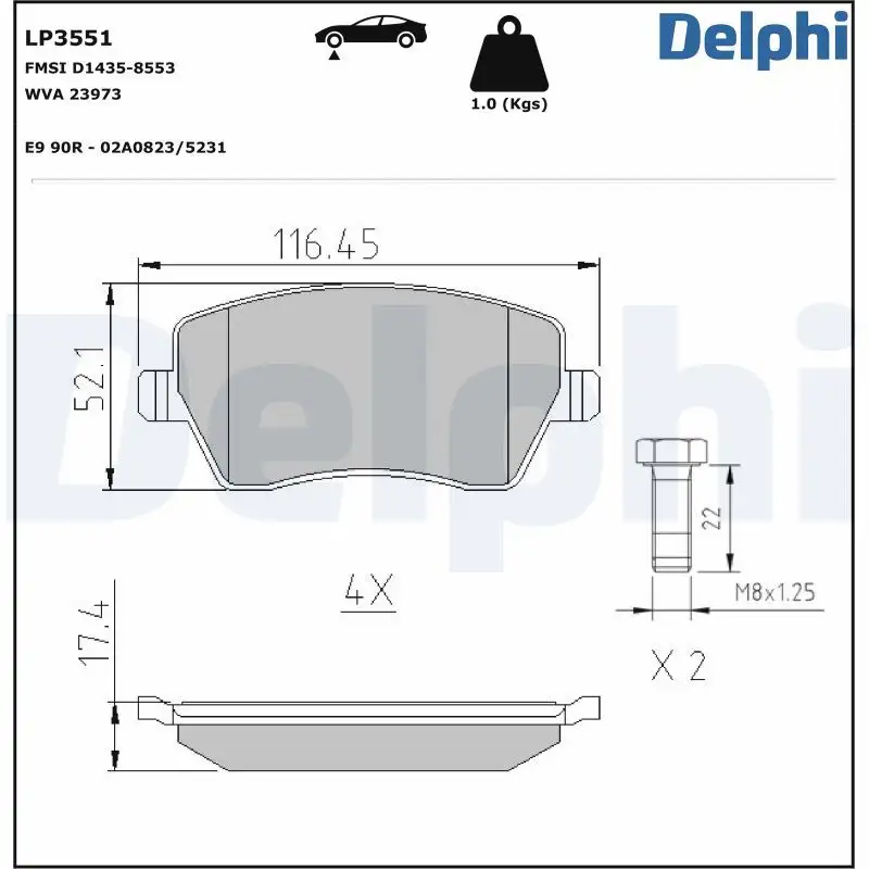 DELPHI LP3551 Ön Fren Balatası
