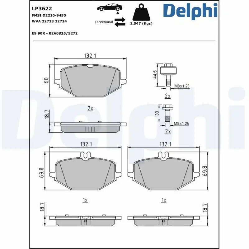DELPHI LP3622 Arka Fren Balatası