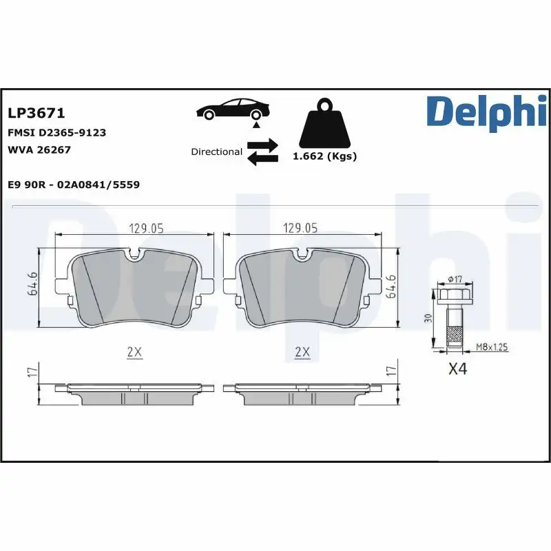 DELPHI LP3671 Arka Fren Balatası
