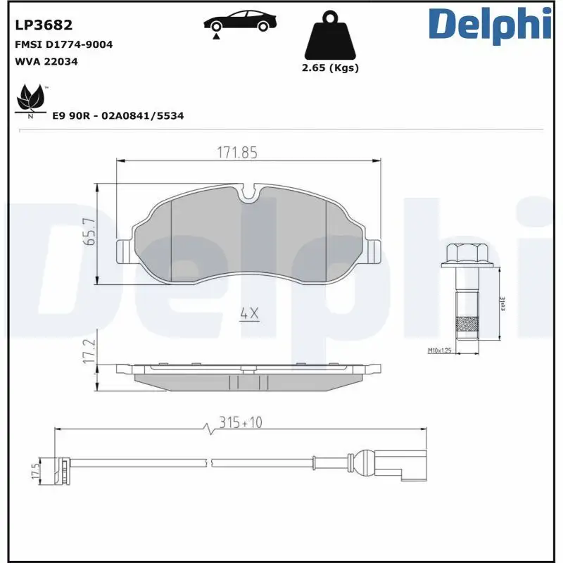 DELPHI LP3682 Ön Fren Balatası