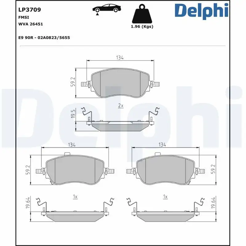 DELPHI LP3709 Ön Fren Balatası 77368941