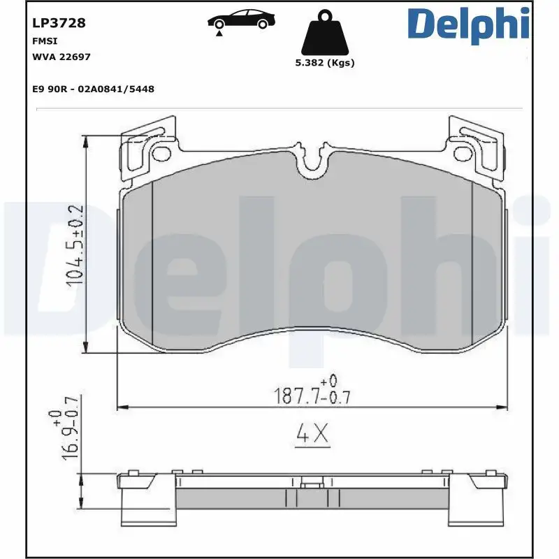 DELPHI LP3728 Ön Fren Balatası