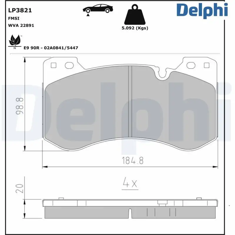 DELPHI LP3821 Ön Fren Balatası 34108093705