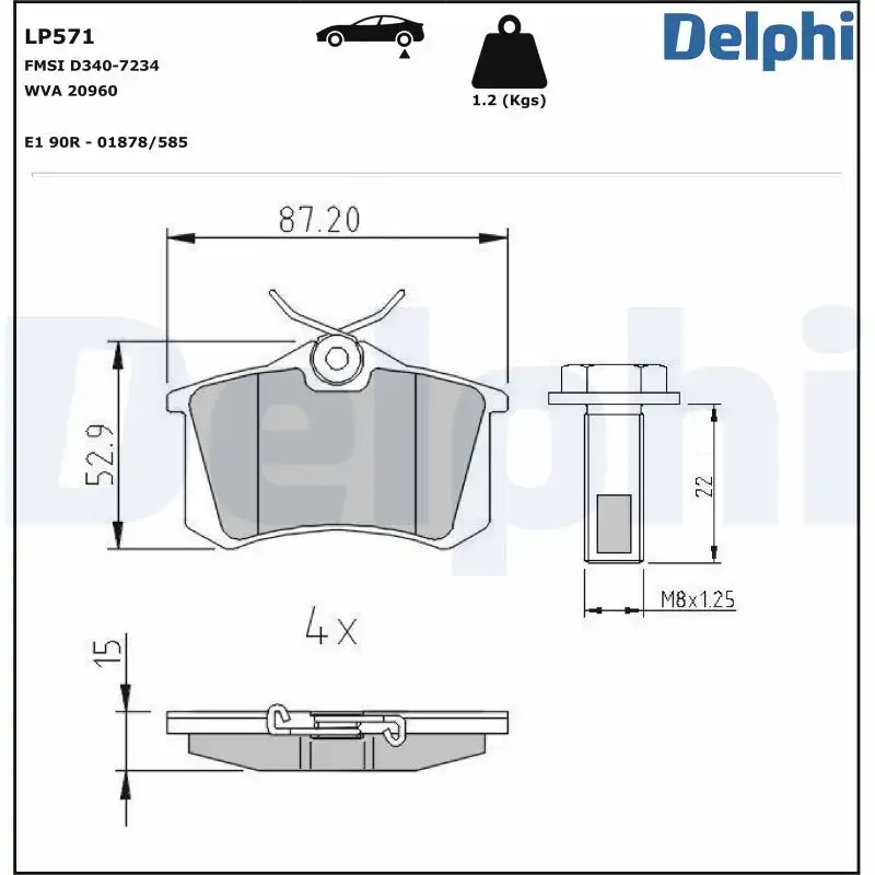 DELPHI LP571 Arka Fren Balatası