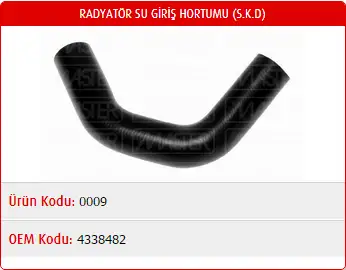 MASTER M0009 Radyatör Üst Hortumu 4338482