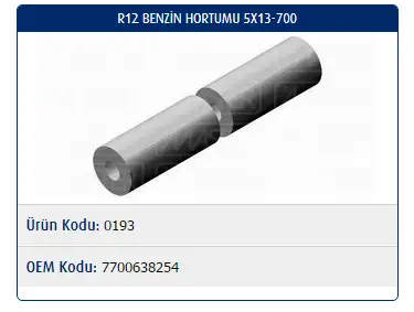 MASTER M0193 Yakıt Hortumu 7700638254