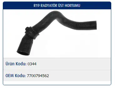 MASTER M0344 Radyatör Üst Hortumu 7700794562