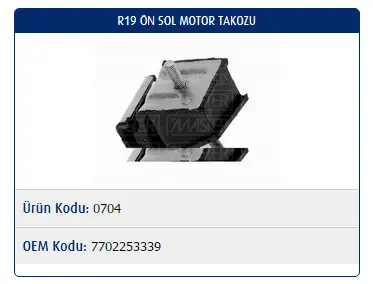 MASTER M0704 Motor Takozu (Sol) 7702253339
