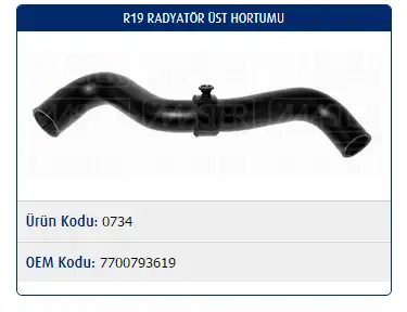 MASTER M0734 Radyatör Üst Hortumu