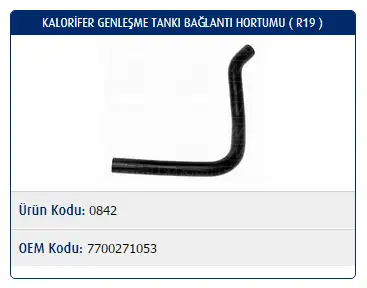 MASTER M0842 Kalorifer Hortumu 7700271053