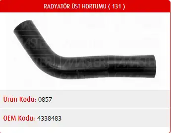 MASTER M0857 Radyatör Üst Hortumu 4338482