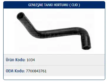 MASTER M1034 Yedek Su Deposu Hortumu 7700843761