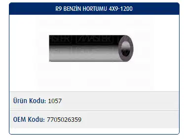 MASTER M1057 Yakıt Hortumu 7705026359