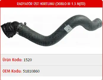 MASTER M1520 Radyatör Üst Hortumu 51810860