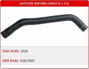 MASTER M1529 Radyatör Üst Hortumu 51817695