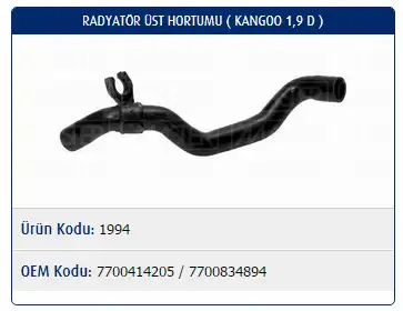 MASTER M1994 Radyatör Üst Hortumu