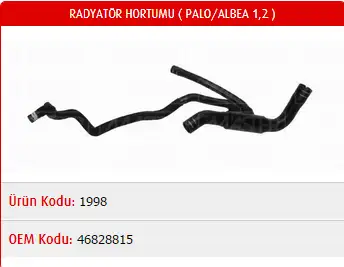 MASTER M1998 Radyatör Alt Hortumu 46828815