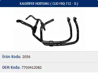 MASTER M2056 Kalorifer Hortumu 7700412082