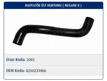 MASTER M2093 Radyatör Üst Hortumu 8200392683
