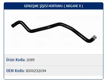 MASTER M2095 Yedek Su Deposu Hortumu 8200392697