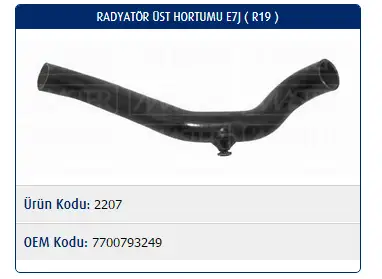 MASTER M2207 Radyatör Üst Hortumu 7700793249