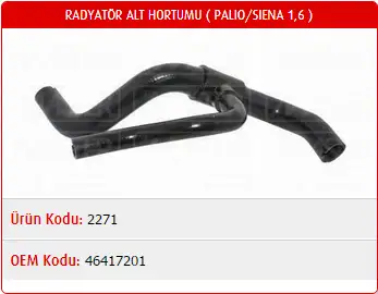 MASTER M2271 Radyatör Alt Hortumu 46417201