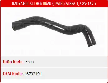 MASTER M2280 Radyatör Üst Hortumu 46792194