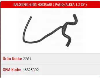 MASTER M2281 Kalorifer Hortumu 46825392