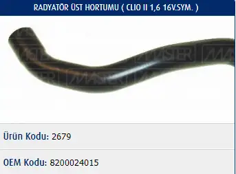 MASTER M2679 Radyatör Üst Hortumu 8200024015