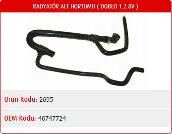 MASTER M2695 Radyatör Alt Hortumu 46747724